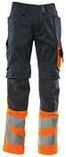 Warnschutz-Bundhose Leeds, Farbe schwarzbl./HiVis orange, Gr. 82C50