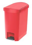 Tret-Abfallsammler, Kunststoff, Volumen 30 l, BxTxH 312x497x566 mm, Pedal an schmaler Seite, rot