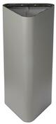 Abfallbehälter, Stahlblech, dreieckige Ausführung, BxTxH 380x380x800 mm, Volumen 60 Liter, Farbe grau