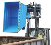 Kippbehälter, Volumen 1,10 cbm, LxBxH 1440x1200x890mm, Traglast 1500 kg, RAL 5012 lichtblau