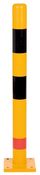 Rammschutz-Poller, Spezialkunststoff, Durchm. 90 mm, Höhe 1000 mm, gelb mit schwarz/rotenStreifen