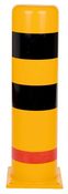 Rammschutz-Poller, Spezialkunststoff, Durchm. 273 mm, Höhe 1000 mm, gelb mit schwarz/rotenStreifen