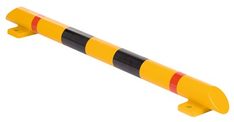 Rammschutz-Balken, Spezialkunststoff, Länge 1200 mm, Durchm.80 mm, gelb mit schwarz/rotenStreifen
