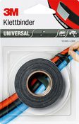 KlettverbinderSJ3000 12mmx3m Universal Rolle schwarz/grau