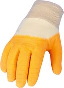 Handschuhe, Größe 10, gelb, Baumwolle mit Latexbeschichtung,Kat.I