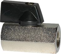 Mini-Kugelhahn, Serie valve line, Innen-/InnengewindeG 3/8,DN 8, Schlüsselweite 20 mm, sandgestrahlte Ausführung