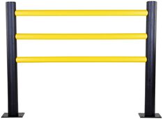 Sicherheitsgeländer, Spezialkunststoff, Holm, Durchm. 63 mm,Länge 1534 mm, gelb, VE 3 Stück