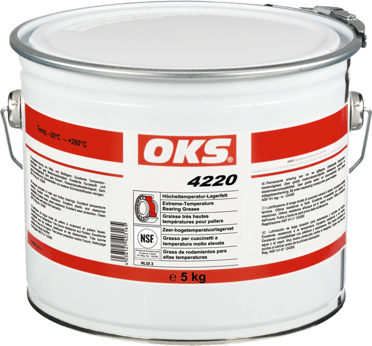 OKS 4220 Höchsttemperatur-Lagerfett, 5 kg Hobbock, Wälz-/Gleitlagerfette, Fette, Chemisch-Technische Produkte, Produkte