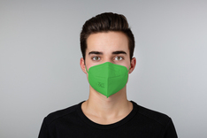 Atemschutzmaske FFP2, NR ohne Ventil, 5-lagig, grün (Faltmaske)